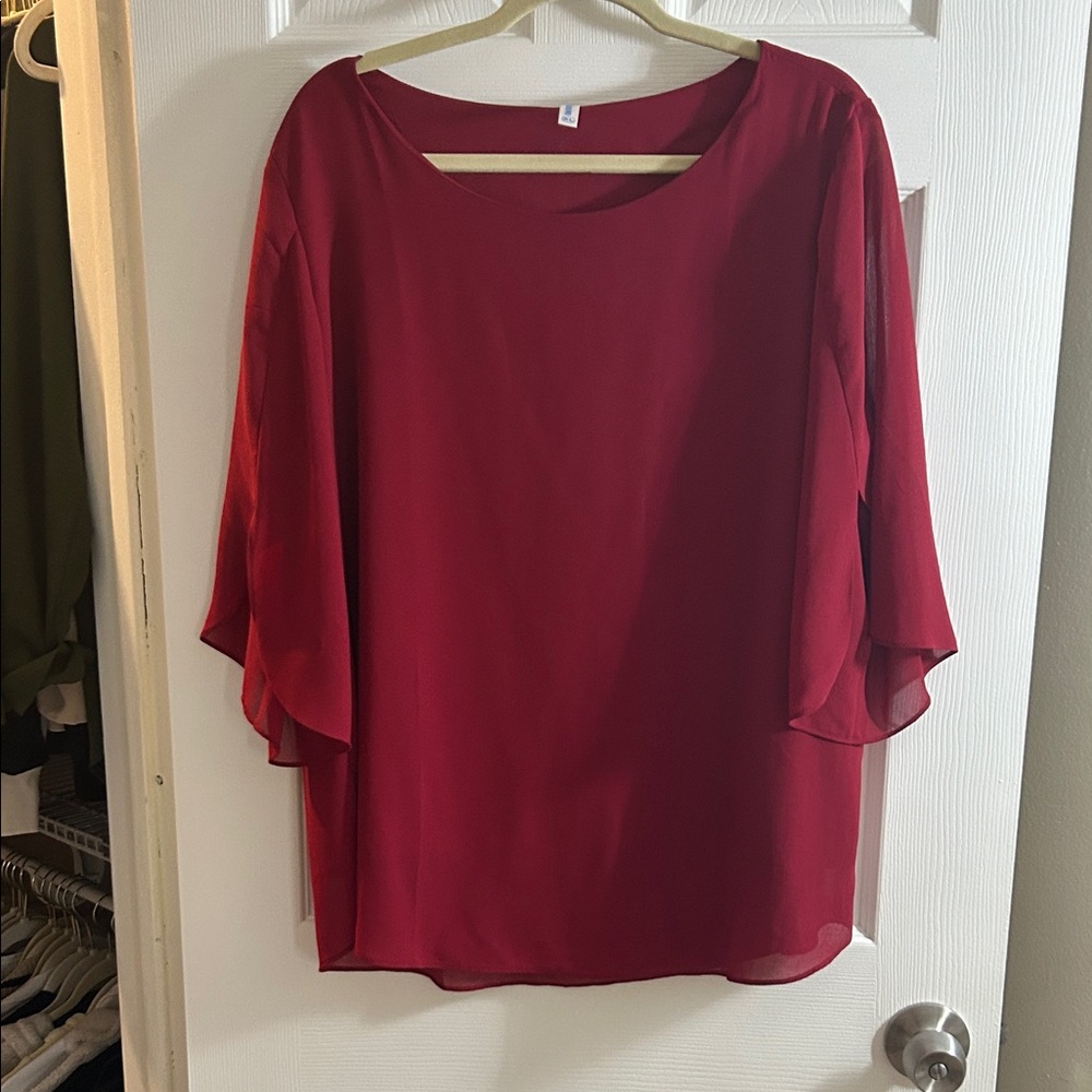 Elegant Red Women's Top